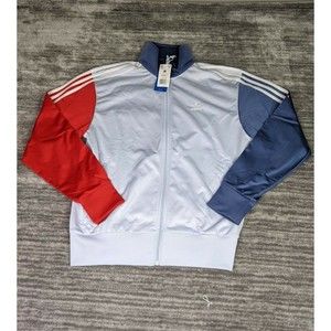 Adidas Firebird Track Jacket Mens Size Medium Color Block Blue Red GR9752